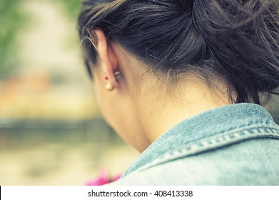 Woman Portrait From Behind