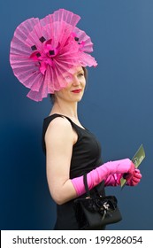 Woman Portrait With Hat/Prix De Diane 15 Th June 2014 In Hippodrome Of Chantilly- Paris-France   