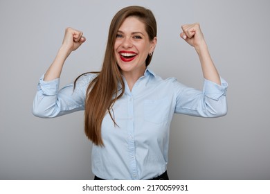 Woman Power Concept Smiling Business Woman Stock Photo 2170059931 ...