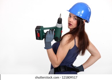 Woman With A Power Drill