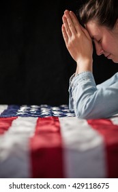 Woman praying for America