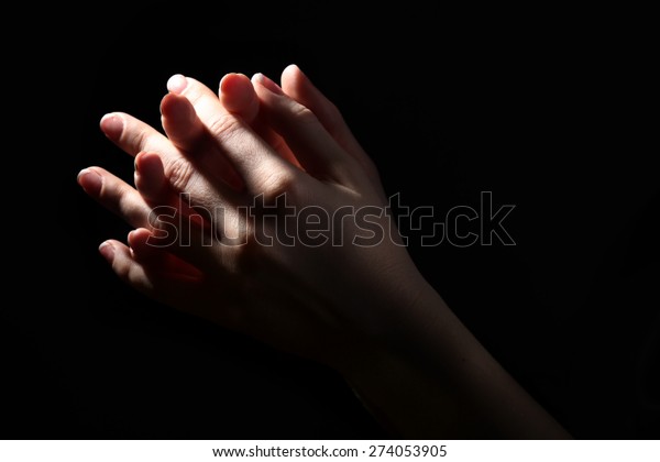 Woman Praying Darkness Stock Photo (Edit Now) 274053905