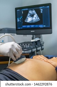 Woman In A Pregnancy Ultrasound