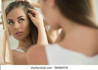 Woman Thin Hair Images Stock Photos Vectors Shutterstock
