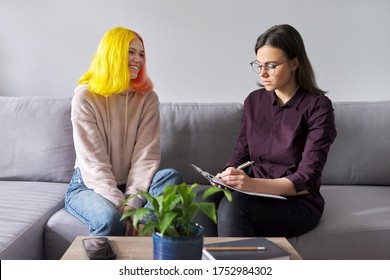 Woman Psychologist Working Teen Girl Visit Stock Photo 1752984302 ...