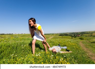 Woman Pulling A Slapped Man