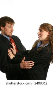 Woman Pushing Man Away