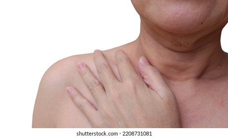 Woman Putting Her Hand On Her Chest.