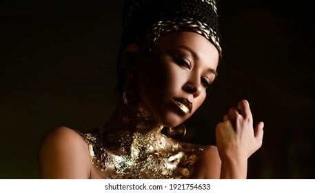 Woman Queen Cleopatra Art Photo, Creative Makeup Black Hair