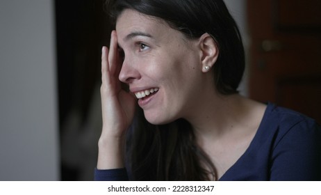 Woman reacting with surprise and unbelief to news told by friend. Person closeup face emotional reaction with consternation - Shutterstock ID 2228312347