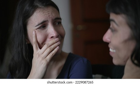 Woman reacting with surprise and unbelief to news told by friend. Person closeup face emotional reaction with consternation - Shutterstock ID 2229087265