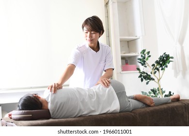 
A Woman Receiving A Pelvic Orthodontic Massage