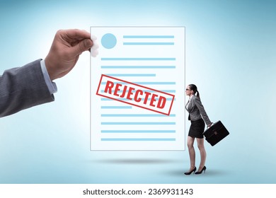 Woman receiving rejection notice on her cv - Shutterstock ID 2369931143