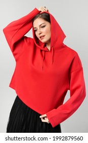 Woman In A Red Hoodie
