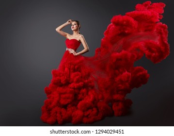 Ruching Dress Fashion Model Stock Photo ...