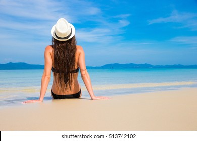  Woman Relax On The Beach