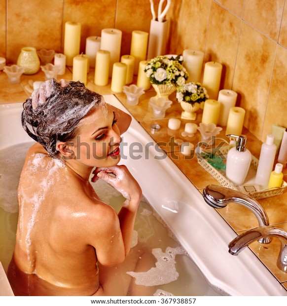 Woman Relaxing Home Luxury Bath Girl Stock Photo Edit Now 367938857