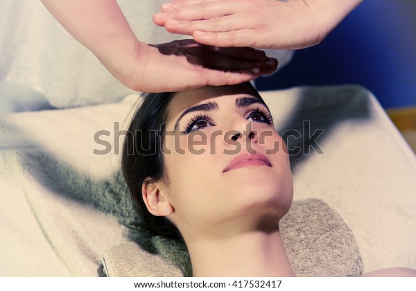 Woman Relaxing Peaceful Alternative Medicine Stock Photo Edit Now