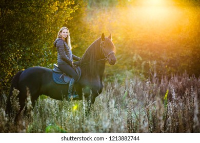 Woman Riding Horse Park Stock Photo 1213882744 | Shutterstock