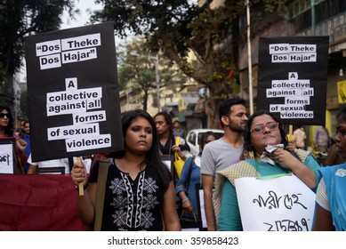 Woman Rights Workers Organized A Protest Rally Protesting Against Violence Against Women On December 07, 2015 In Calcutta, India.