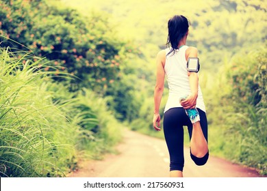 Woman Runner Warm Up Outdoor