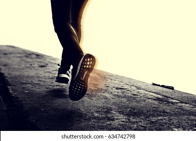 Woman Running Exercise Active Strong Wellness Stock Photo 634742798 ...