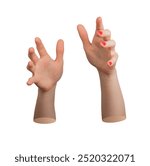 Woman s hand reaching out, palm open and ready to hold or take something, isolated on white background, neat red polished nails, tidy and elegant