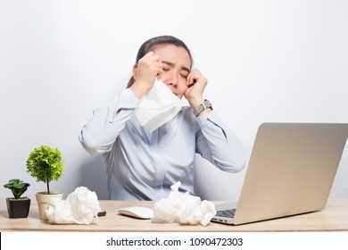 Woman so sad when she look at laptop - Shutterstock ID 1090472303