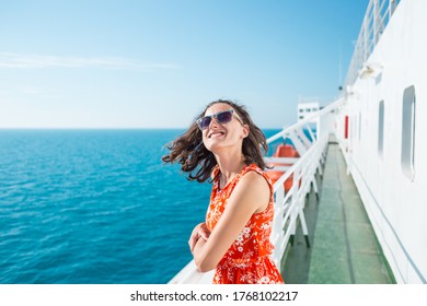 Woman Sailing On Cruise Ship Girl Stock Photo 1768102217 | Shutterstock