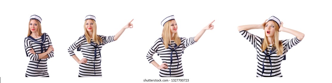 Woman Sailor In Marine Concept