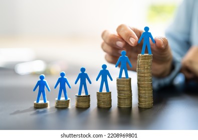 Woman Salary Growth Chart. Business Money And Insurance