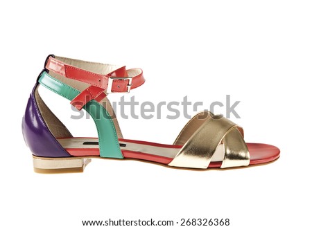 Woman sandals isolated on the white background
