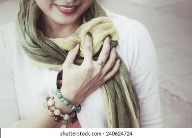 Woman with scarf