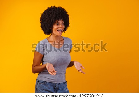 A woman screaming with hand over mouth. Promotion concept