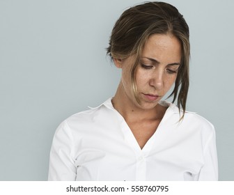 Woman Serious Studio Portait Concept