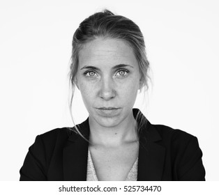 Woman Serious Studio Portrait Concept