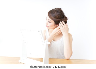 Woman Setting Her Hair