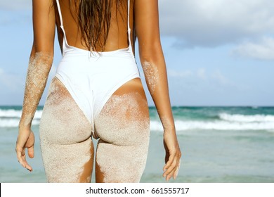 Woman Sexy Buttocks On Beach Stock Photo Edit Now