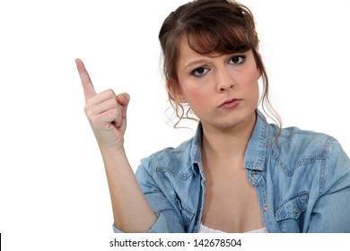 Woman shaking her finger