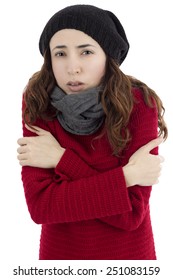 Woman Shivering Because Of Cold