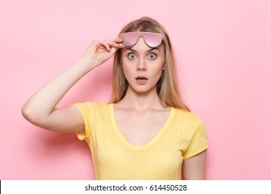 Woman Shocked Face With Open Mouth And Big Eyes.