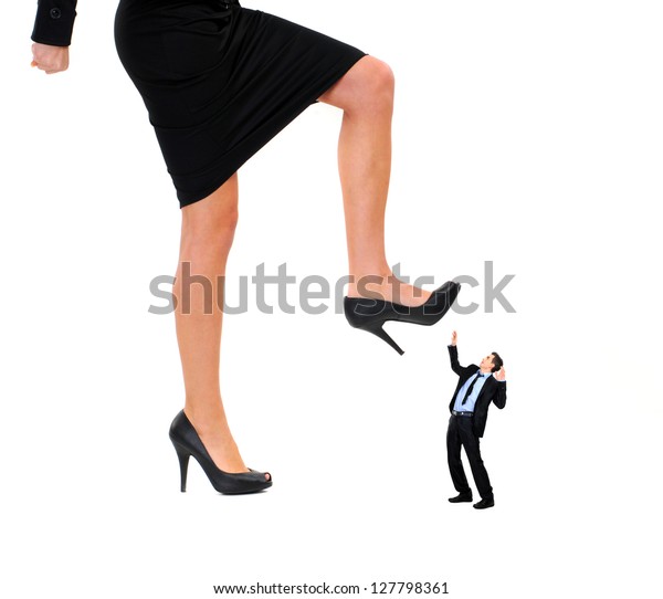 Woman Shoe Stepping On Business Men Stock Photo 127798361 | Shutterstock