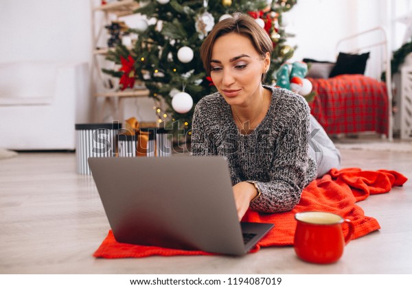 Woman Shopping Online On Christmas Stock Photo 1194087019 | Shutterstock