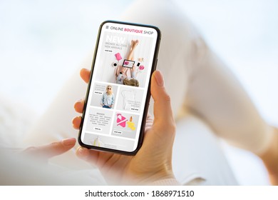 Woman shopping online on her mobile phone - Powered by Shutterstock