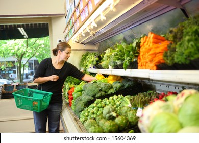 Woman Shopping In Produce Section