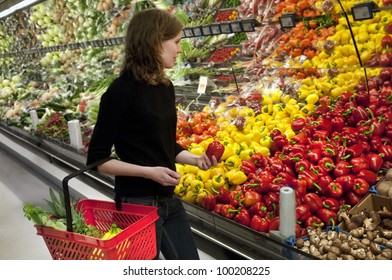 Woman Shopping At Super Market