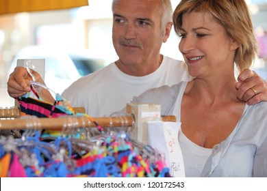 Woman Shopping For A Swimsuit