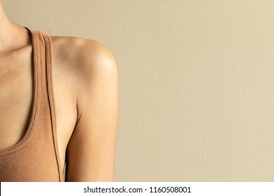 Woman Shoulder. Thin Body