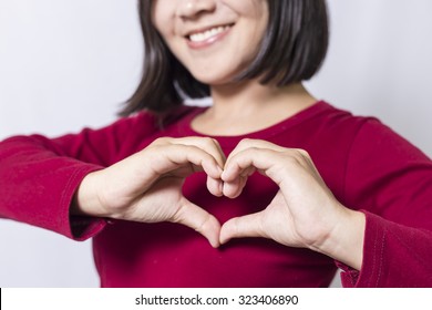 Woman Show Heart Hands