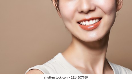 Woman Showing Bright White Teeth